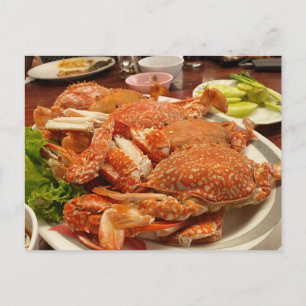 ฺฺ Steamed Blue Crab Seafood Köstliche Speisen Postkarte