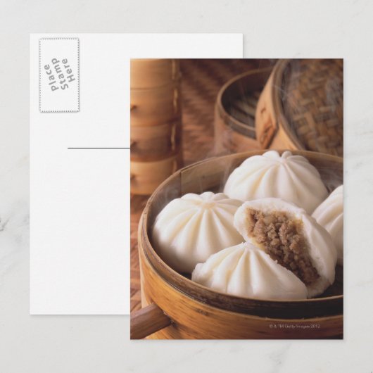 Steamed Bun Postkarte (Vorne/Hinten)