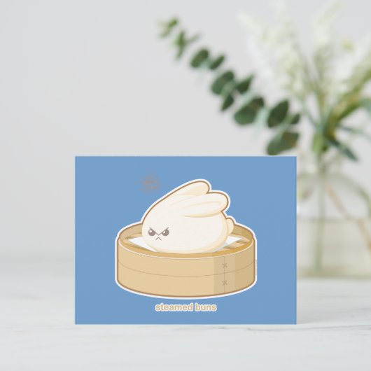 Steamed Buns Postkarte (Stehend Vorderseite)