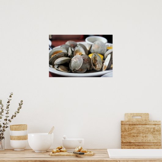 Steamed Clams Foto Poster (Küche)