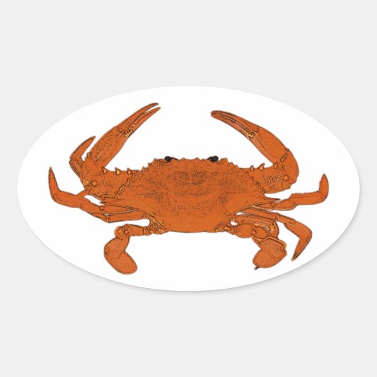 Steamed Crab Logo (Atlantic blue crab) Ovaler Aufkleber (Vorderseite)