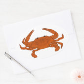 Steamed Crab Logo (Atlantic blue crab) Ovaler Aufkleber (Umschlag)
