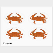 Steamed Crab Logo (Atlantic blue crab) Ovaler Aufkleber (Blatt)
