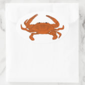 Steamed Crab Logo (Atlantic blue crab) Ovaler Aufkleber (Tasche)