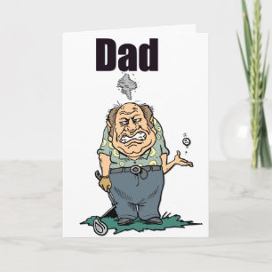 Steamed Golfing Vater Vatertag Grußkarte Karte