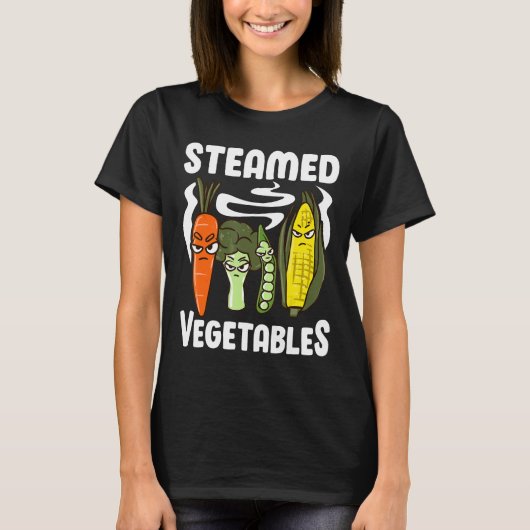 Steamed Vegetables Funny Puff Gift for Vegans T-Shirt (Vorderseite)