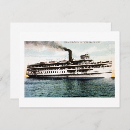 Steamer Americana, Crystal Beach Line Postkarte (Vorne/Hinten)