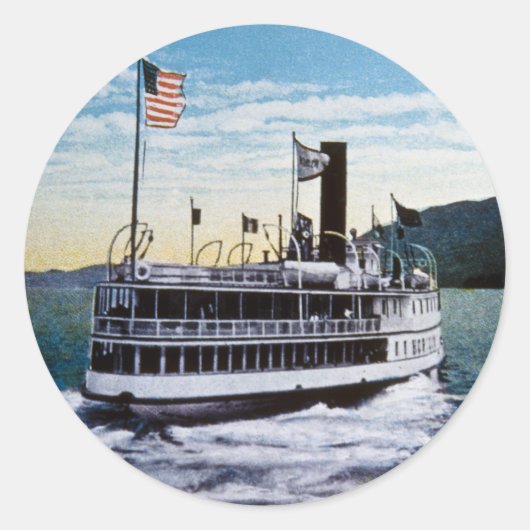 Steamer "Horicon", Lake George, New York Runder Aufkleber (Vorderseite)