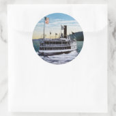 Steamer "Horicon", Lake George, New York Runder Aufkleber (Tasche)