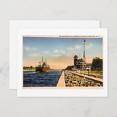 Steamer in den Hafen von Muskegon, Muskegon, Mich Postkarte (Vorne/Hinten)