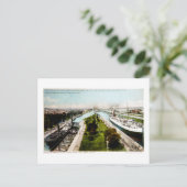 Steamer in Locks, Sault Ste.Marie, Michigan Postkarte (Stehend Vorderseite)