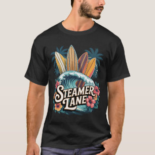 Steamer Lane Surfboards Santa Surfen Cruz Grafik T-Shirt