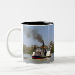 Steamer Paddel, der den Fluss hinunterschluckt, Zweifarbige Tasse