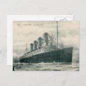 Steamer SS Lusitania Postkarte (Vorne/Hinten)