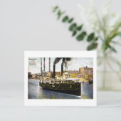 Steamer Staat Ohio Verlassend Dock, Toledo, Ohio Postkarte (Stehend Vorderseite)