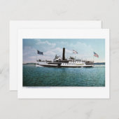 Steamer Ticonabweicha am See Champlain Postkarte (Vorne/Hinten)