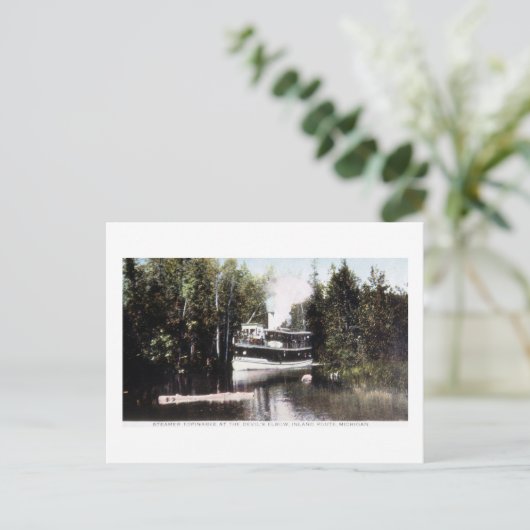 Steamer Topinabee, Devil's Elbow, Michigan Postkarte (Stehend Vorderseite)