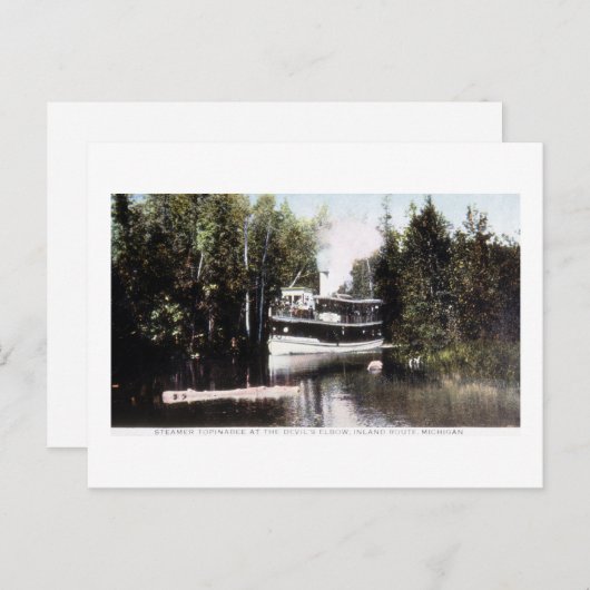 Steamer Topinabee, Devil's Elbow, Michigan Postkarte (Vorne/Hinten)