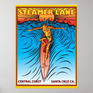 STEAMERLANE BRANDUNG SANTA CRUZ POSTER
