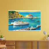 Steamers Catalina und Avalon am Pier und Casino Leinwanddruck (Insitu (Wohnzimmer))