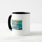 Steamers Catalina und Avalon am Pier und Casino Tasse (Vorderseite Links)