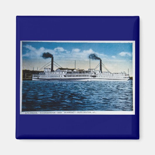 Steamers Ticonabweicha und Vermont, Burlington, VT Magnet (Vorne)