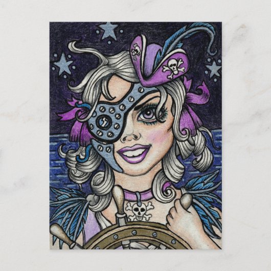 Steamface #10 Steampunk Pirate Postkarte (Vorderseite)