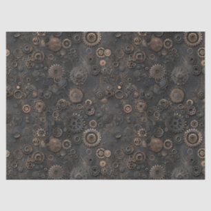 Steamgeere, rostes Metallmuster für Decoupage Seidenpapier