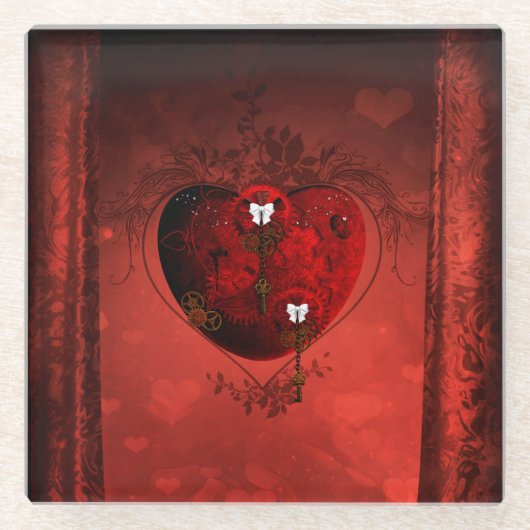 Steamherz Glasuntersetzer (Vorderseite)