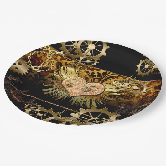 Steamherz Pappteller (Schrägansicht)