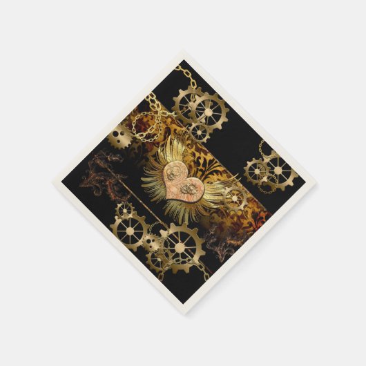 Steamherz Serviette (Ecke)