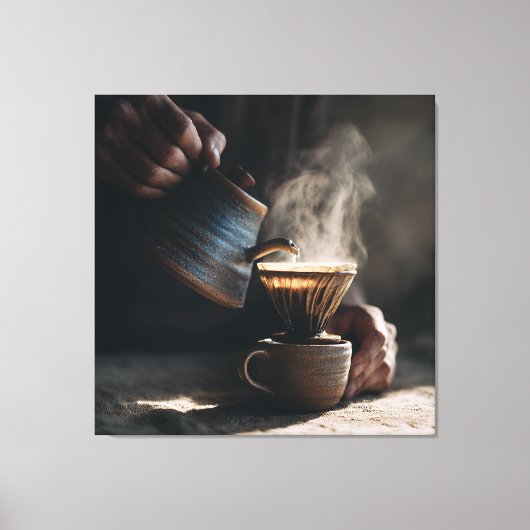 Steaming Ceramic Pour Over Leinwanddruck (Vorderseite)