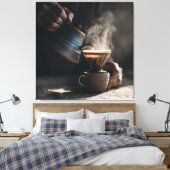 Steaming Ceramic Pour Over Leinwanddruck (Insitu (Schlafzimmer))