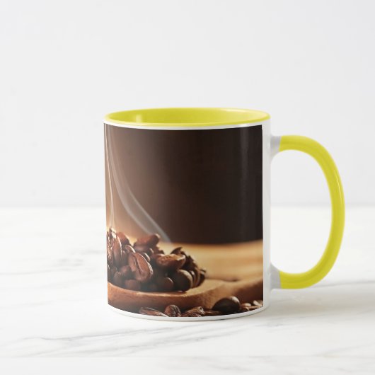 Steaming Coffee Beans Sticker for Mug Lovers Tasse (Rechts)