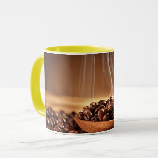 Steaming Coffee Beans Sticker for Mug Lovers Tasse (Vorderseite Links)