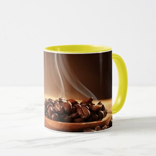 Steaming Coffee Beans Sticker for Mug Lovers Tasse (VorderseiteRechts)