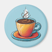 Steaming Coffee Cup Magnet (Vorne)