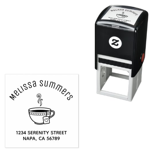 Steaming Cup of Tea Arch Address Permastempel (Beispiel)