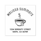 Steaming Cup of Tea Arch Address Permastempel (Design)