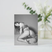 Steaming Hot Beautiful Babe Lingerie Model Foto Postkarte (Stehend Vorderseite)