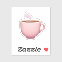 Steaming Pink Teacup Emoji Aufkleber