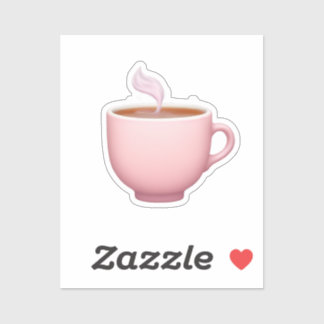 Steaming Pink Teacup Emoji Aufkleber