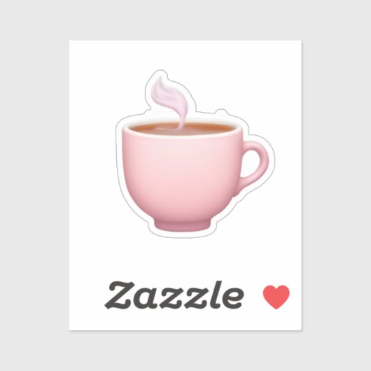 Steaming Pink Teacup Emoji Aufkleber (Blatt)
