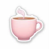 Steaming Pink Teacup Emoji Aufkleber (Vorderseite)