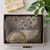 Steamkorngeere auf geometrischem Coppery-Look Seidenpapier (Geschenk)