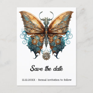 Steamlace Frack Butterfly Steampunk Wedding Ankündigungspostkarte