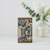 Steampelschmetterling Vintager Schuh Viktorianisch Visitenkarte (Stehend Vorderseite)