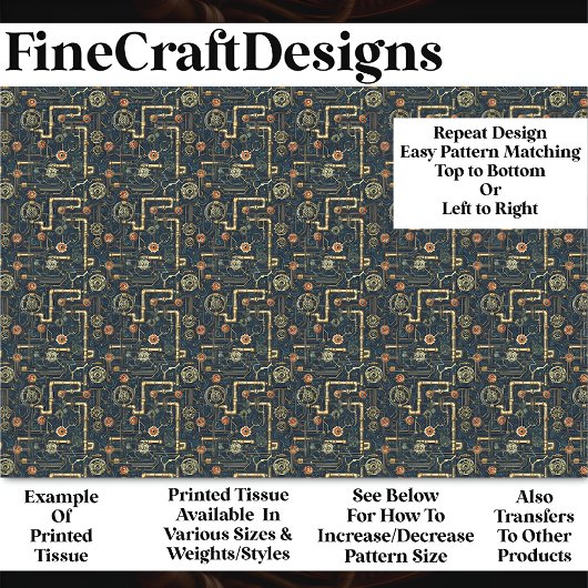 Steampfeifen und -geere, Red & Gold BL9 Decoupage Seidenpapier