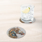 Steampferd-Untersetzer. Runder Pappuntersetzer (Vor Ort)