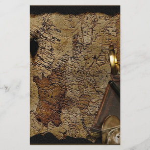 Steamphanseiten-Zubehör, Karte, Kompass Briefpapier